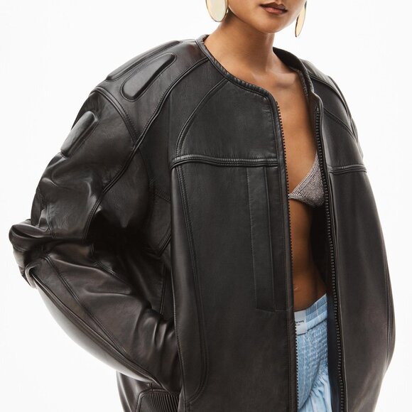 NWT Alexander Wang Oversized Moto Biker Leather Jacket - Picture 2 of 8